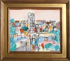 Notre Dame in Spring, Impressionist Acrylic Paint by Charles Cobelle