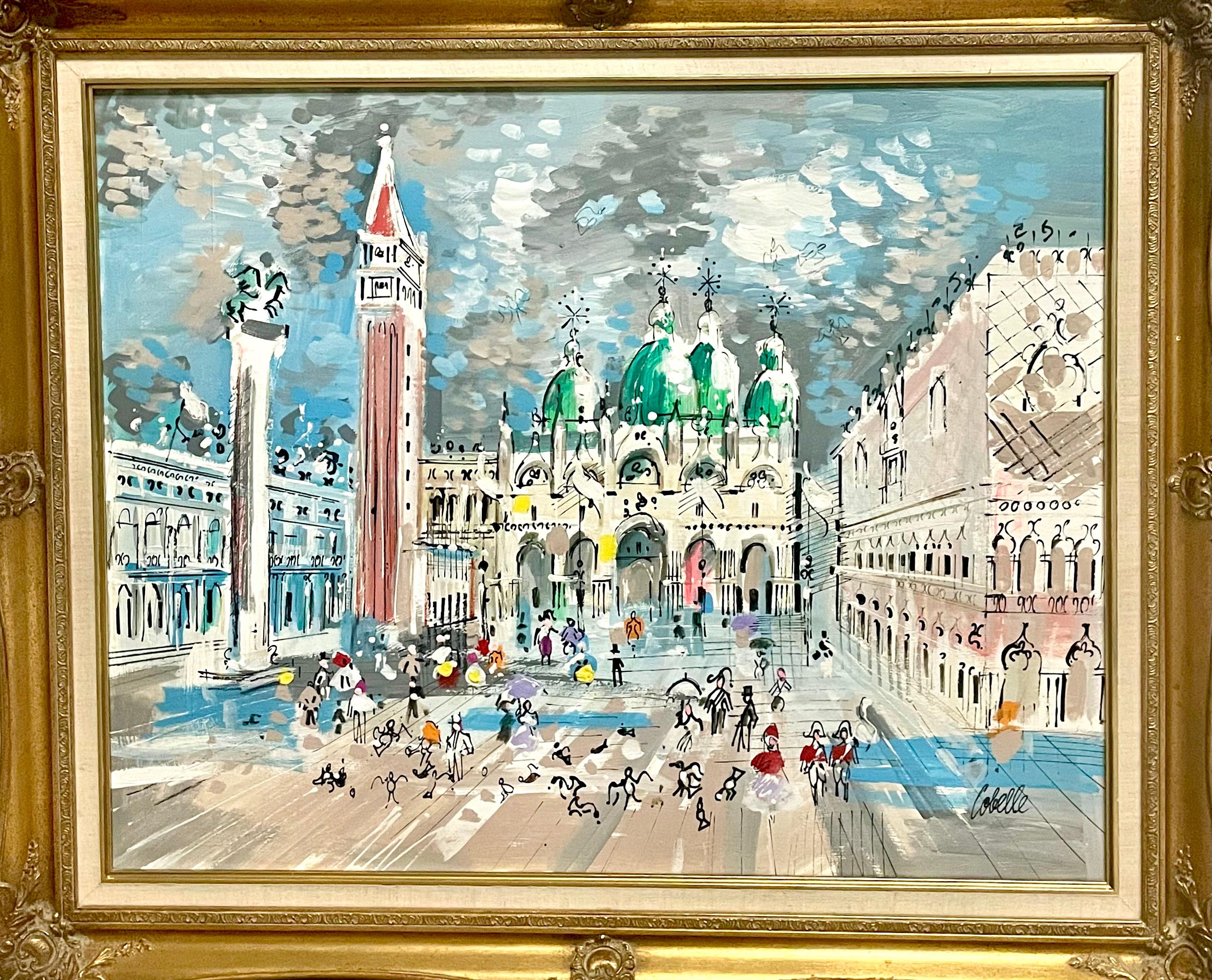"Paris Scene" - Painting by Charles Cobelle