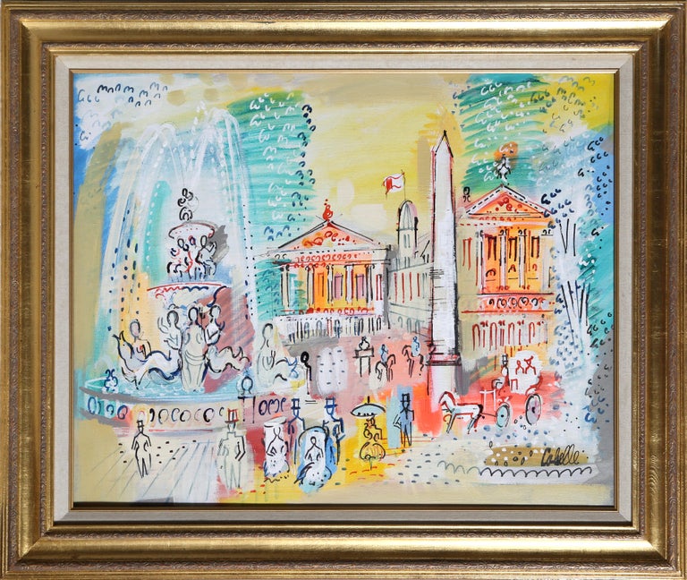 Artist:  Charles Cobelle, French (1902 - 1994)
Title:  Paris, France
Year:  circa 1966
Medium:  Acrylic on Canvas, signed l.r.
Size:  20 x 24 in. (50.8 x 60.96 cm)
Frame Size:  31 x 37 inches


