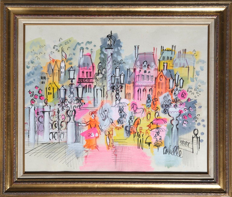 Parisienne Fantasy 1 Watercolor Painting By Charles Cobelle