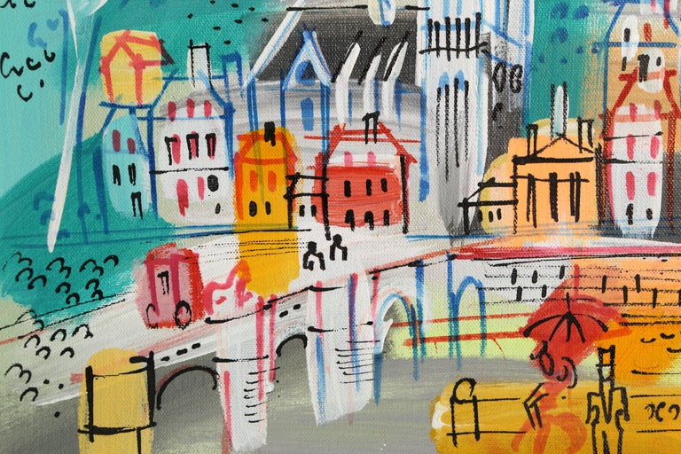Rainy Parisian Day, Acrylic Painting by Charles Cobelle For Sale 4