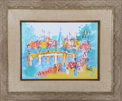 Pont de Paris, impressionistisches Acrylgemälde auf Leinwand von Charles Cobelle, Pont de Paris