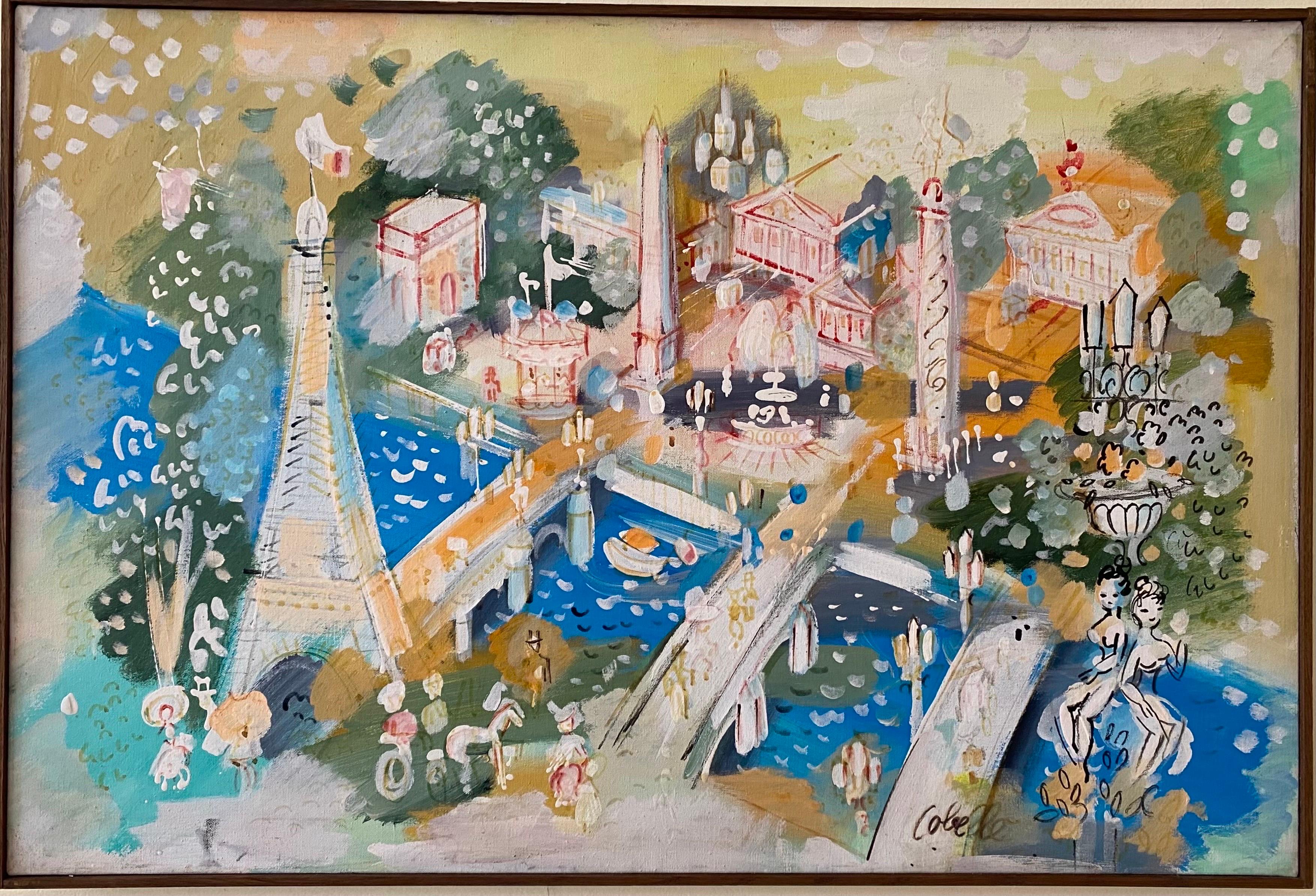Vista de París - Painting de Charles Cobelle