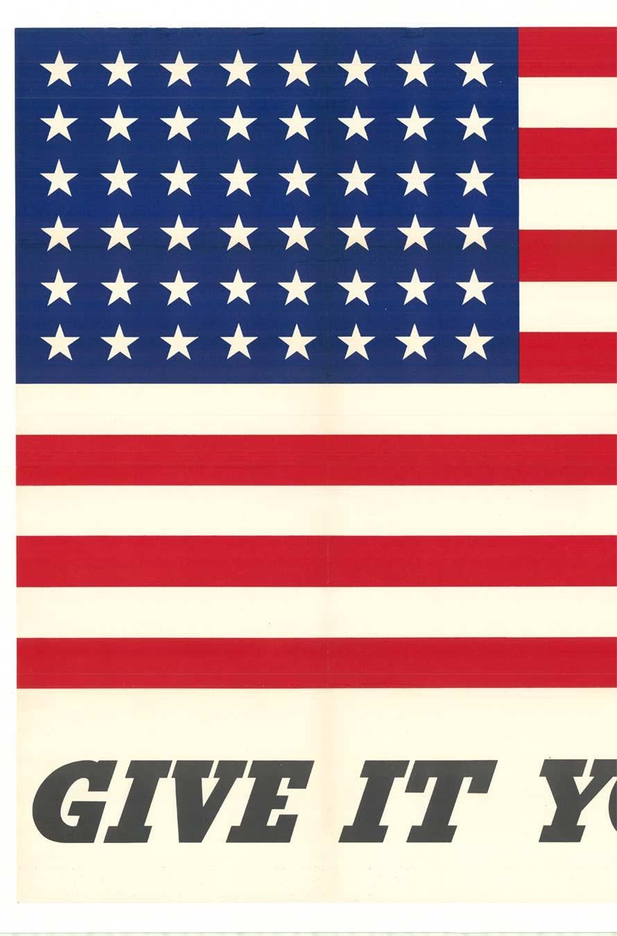 Original „Give It Your Best“ 48-Sterne große amerikanische Flagge Vintage-Poster  1942 (Amerikanischer Realismus), Print, von Charles Coiner
