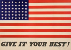 Affiche originale de la Seconde Guerre mondiale - Give It Your Best par Charles Coiner 1942 - Large Taille