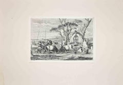 The Bulls' Fight in  Roman Countryside - Etching After Charles Coleman - 1992