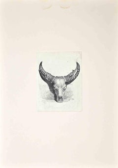 The Bull's Skull - Original Etching After Charles Coleman-1992