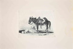 The Donkey and the Dog - Original Etching After Charles Coleman - 1992