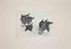 The Donkey in the Roman Countryside-Original Etching After Charles Coleman-1992
