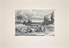 The Landscape of Roman Countryside - Original Etching by Charles Coleman - 1992