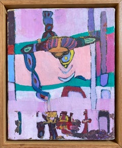 Bird's Eye (gerahmtes abstraktes Contemporary-Gemälde)