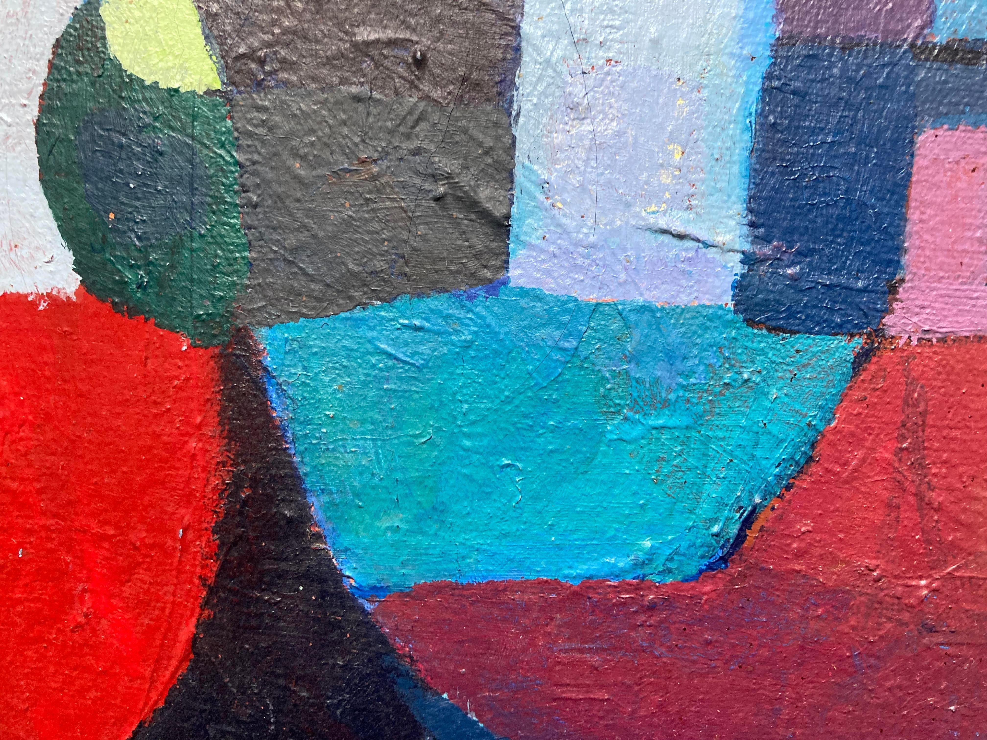 House of Blues (peinture abstraite contemporaine) - Marron Abstract Painting par Charles Collins