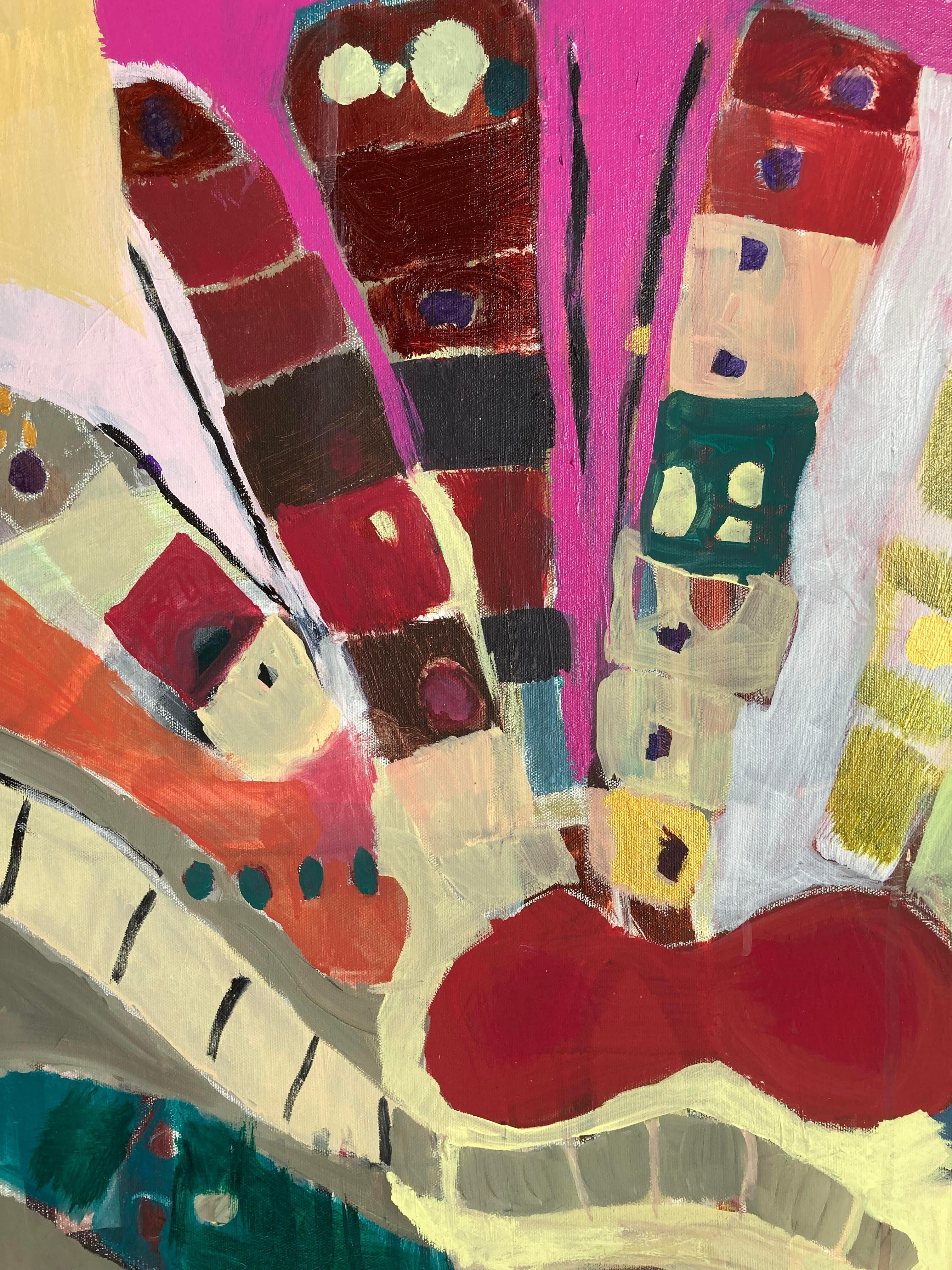 Servierplatten und Sinusoide – Painting von Charles Collins