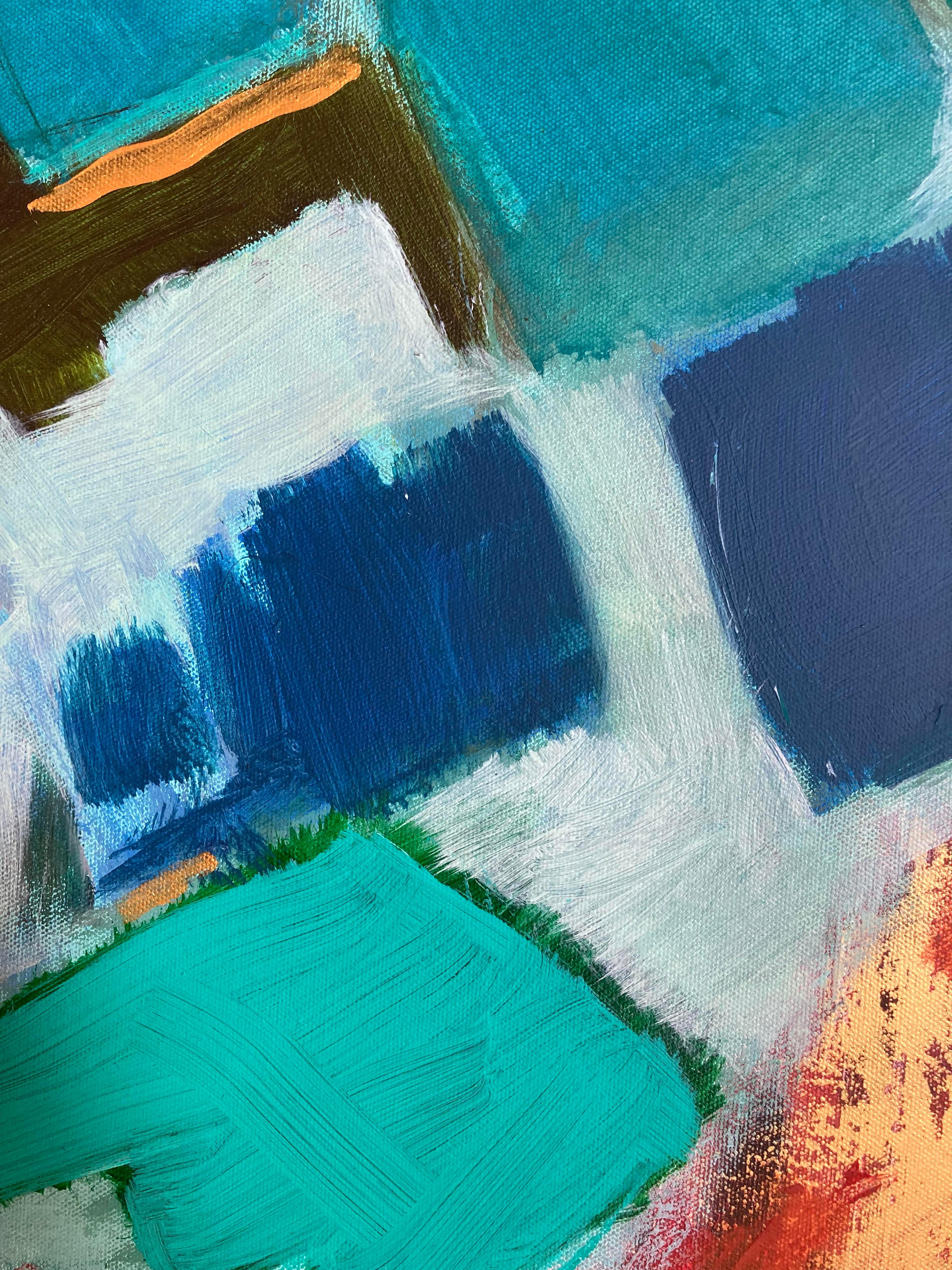 Spiaggia Tempestosa - Abstract Painting Grigio di Charles Collins
