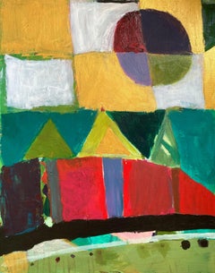 Soleil avec pont (peinture abstraite contemporaine)