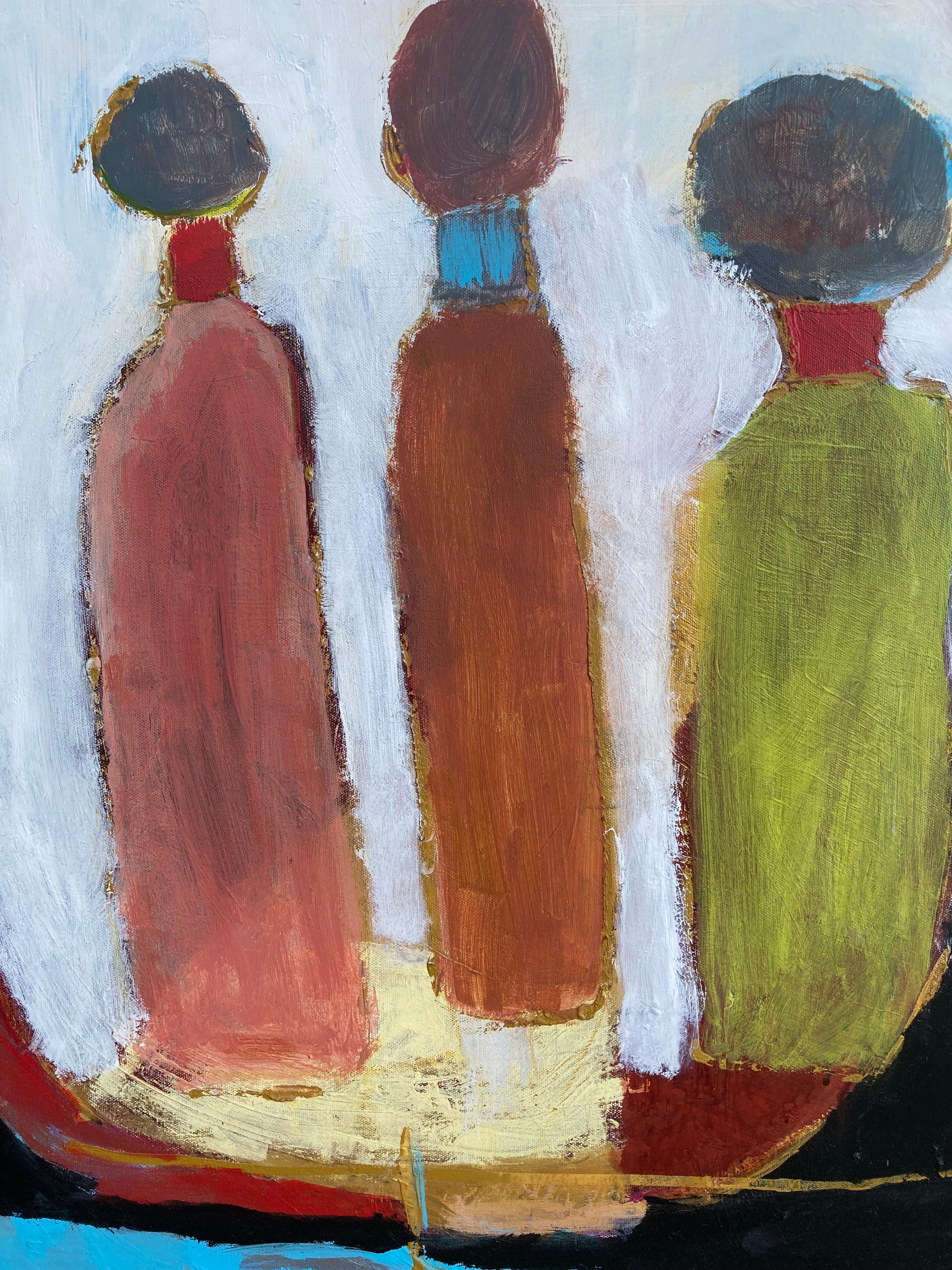 Trois esprits (peinture abstraite contemporaine) - Painting de Charles Collins