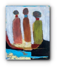 Tres espíritus (Pintura abstracta contemporánea)
