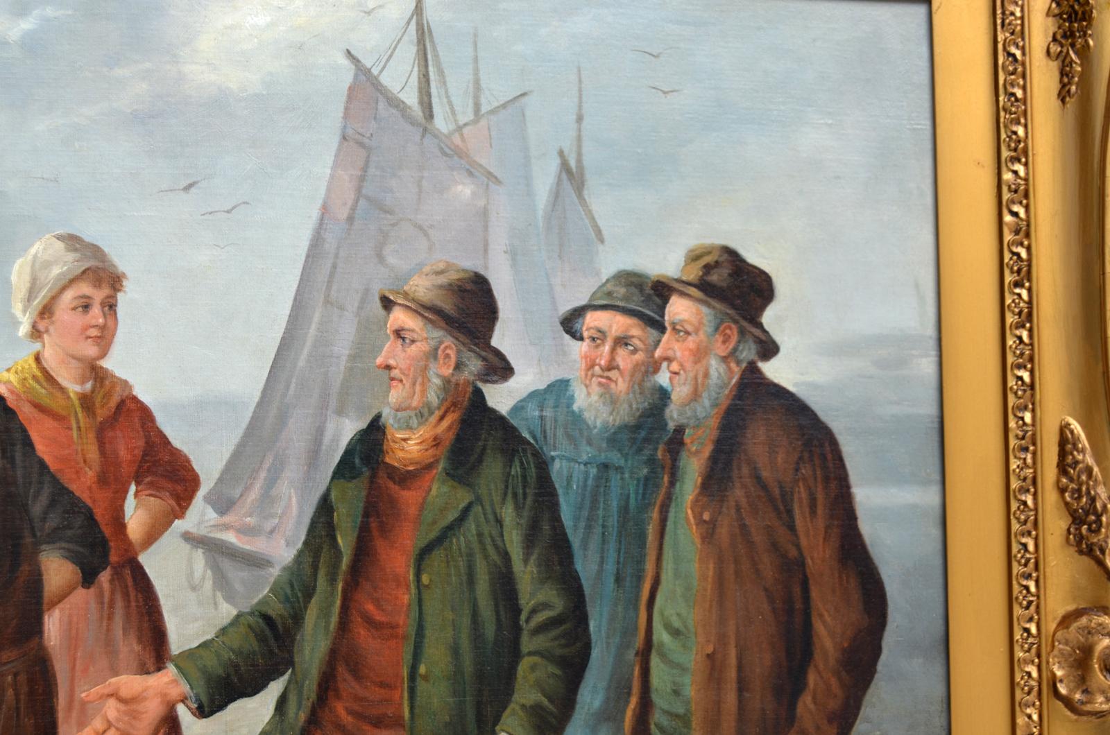 Charles Constantino - Breton Fishermen, 1891 In Good Condition In Kiel, Schleswig-Holstein