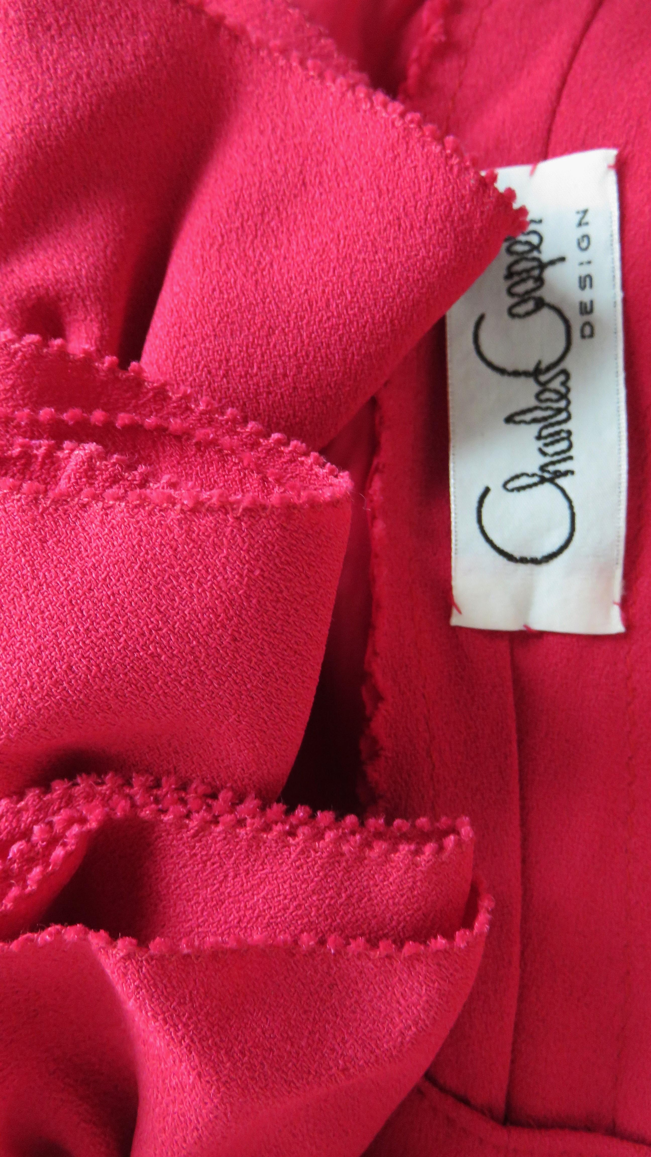 Charles Cooper 1950s Flower Applique Dress For Sale 8