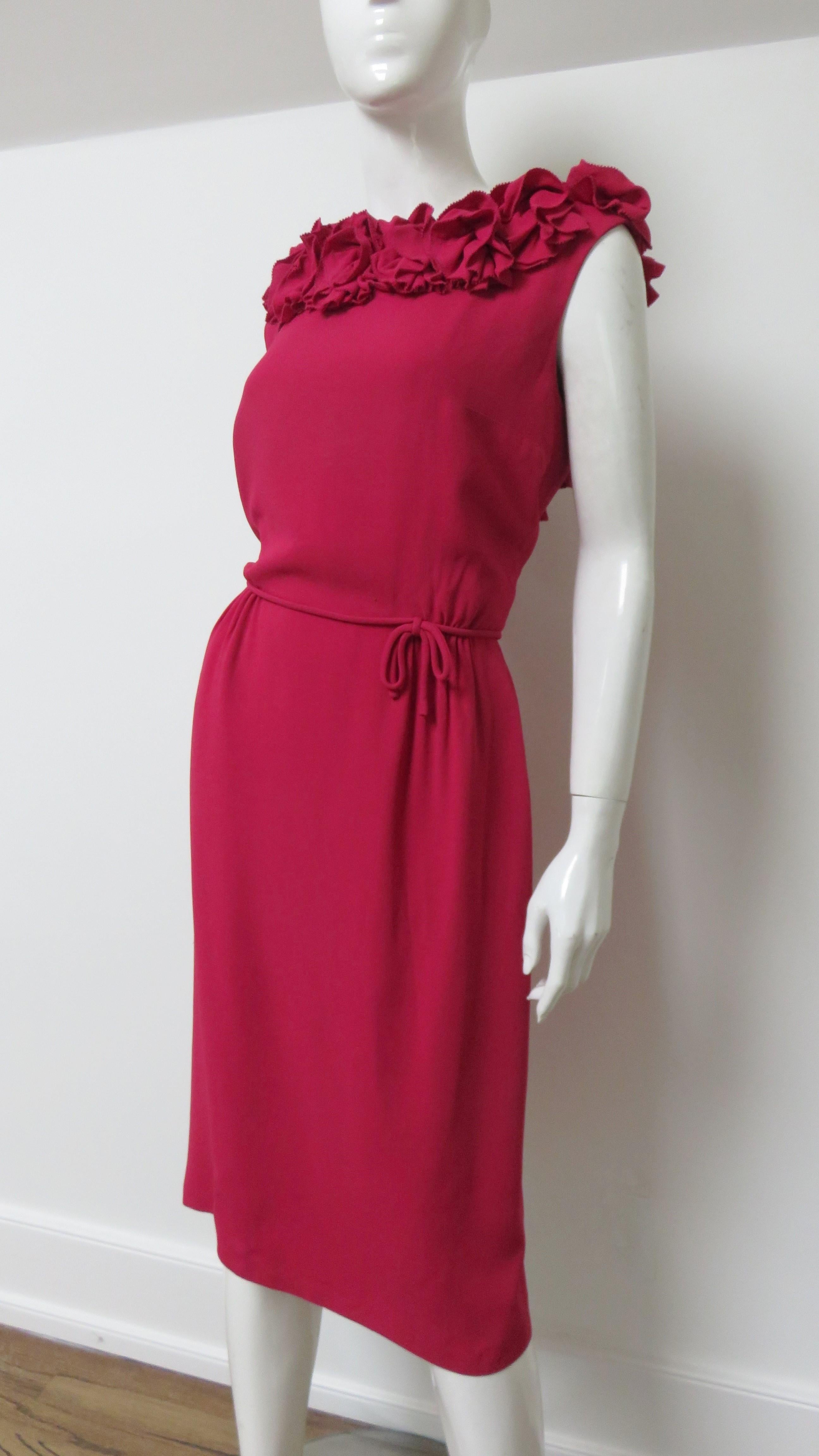 Charles Cooper 1950s Flower Applique Dress  For Sale 2