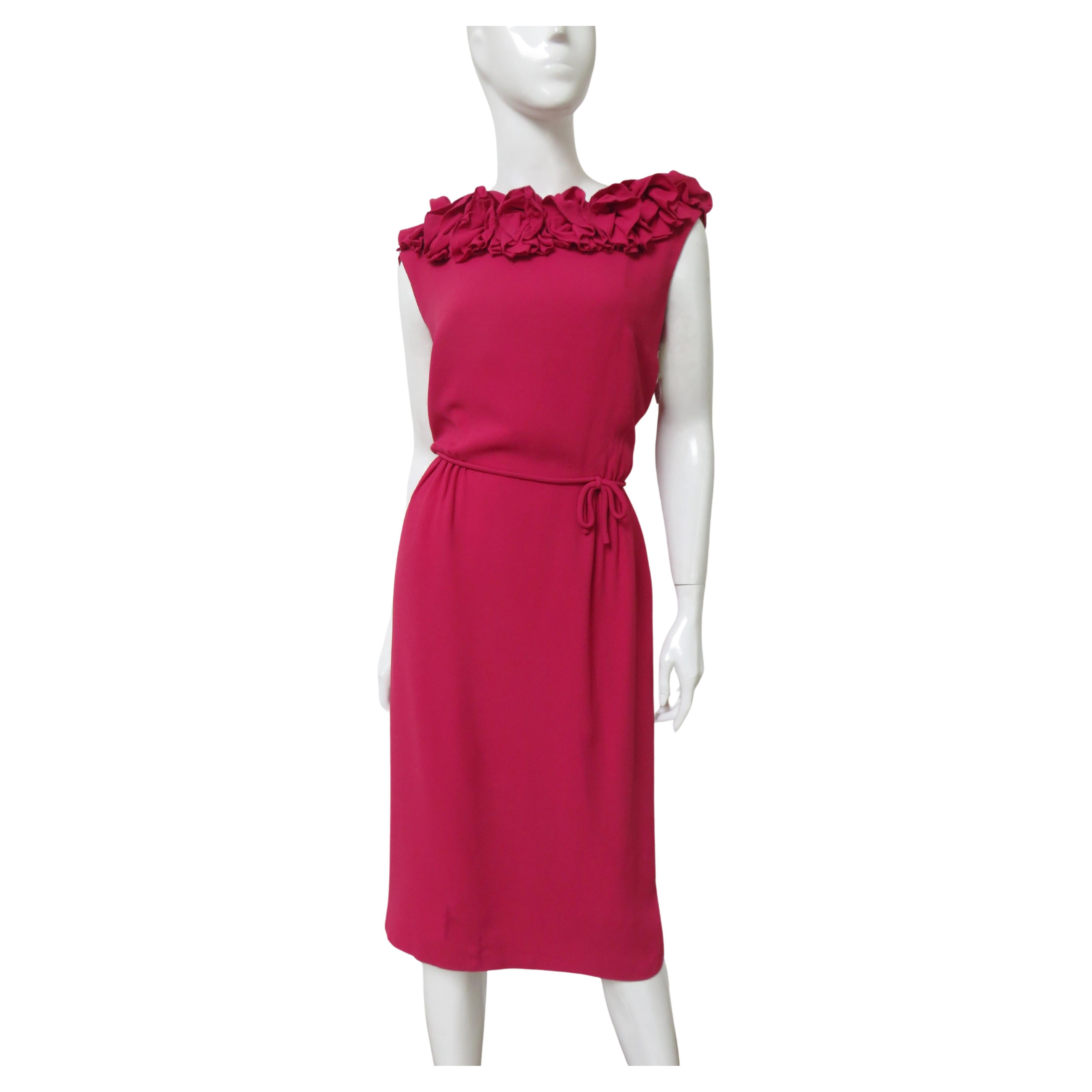Charles Cooper 1950s Flower Applique Dress  For Sale