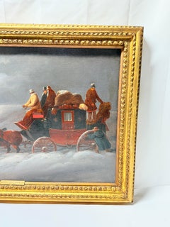 Charles Cooper Henderson "Coach in Snow" Oil On Canvas - Exhibition Labels