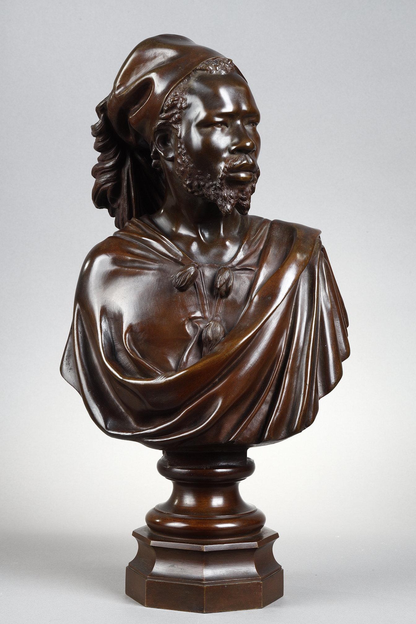 Charles Cordier Figurative Sculpture - Nubian Man, Saïd Abdullah