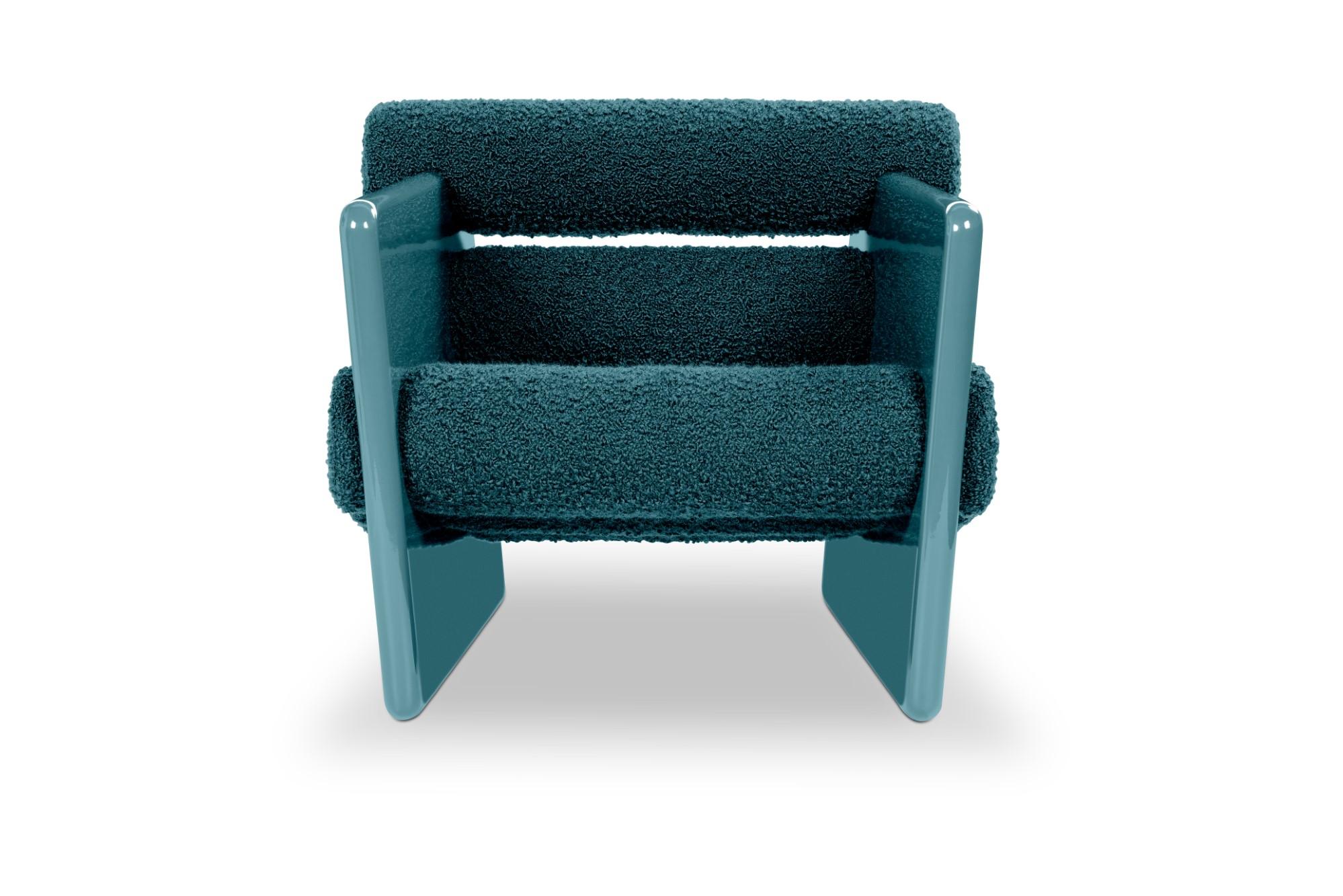 Post-Modern Charles Cormo Azure Armchair by Royal Stranger For Sale
