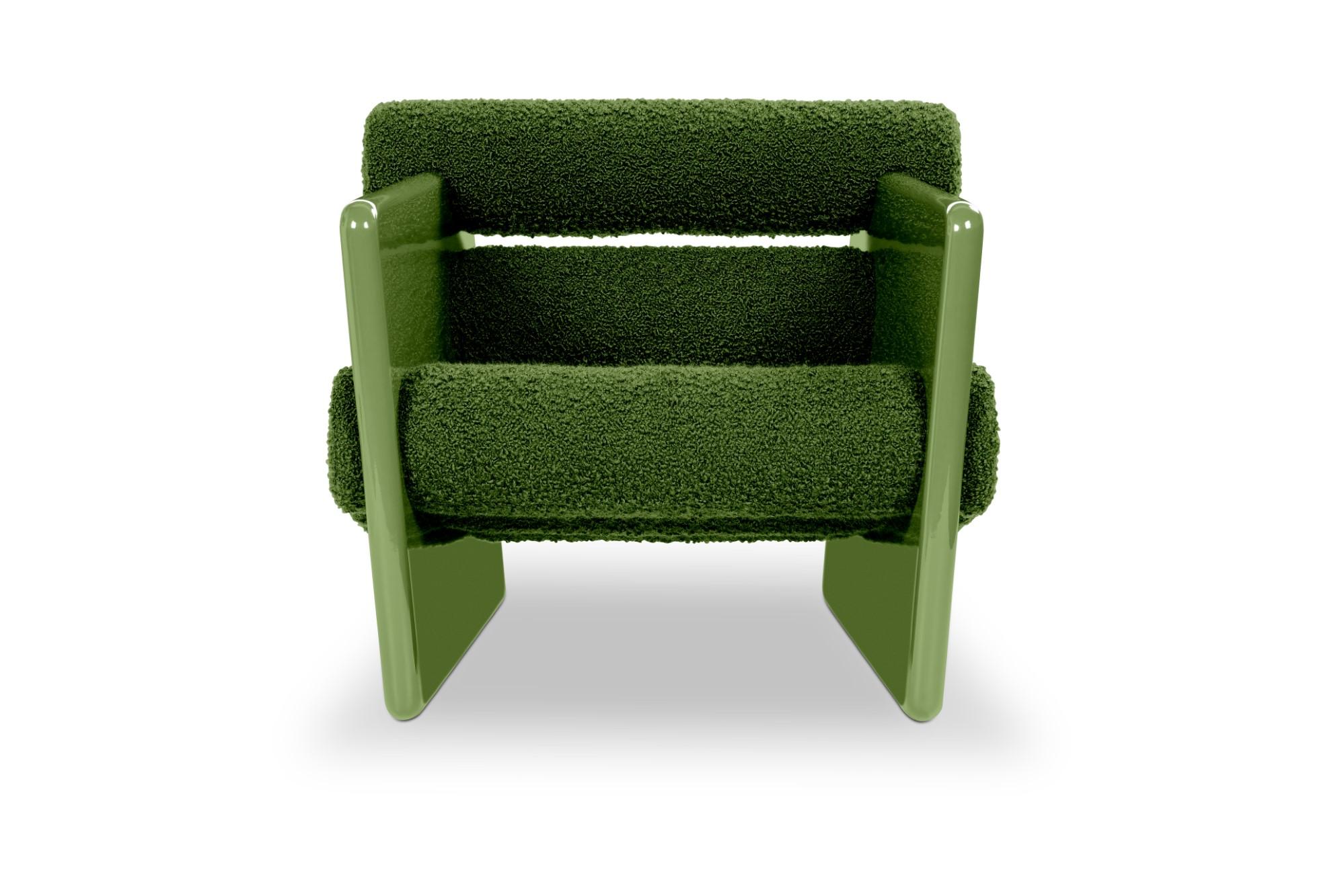Post-Modern Charles Cormo Emerald Armchair by Royal Stranger For Sale