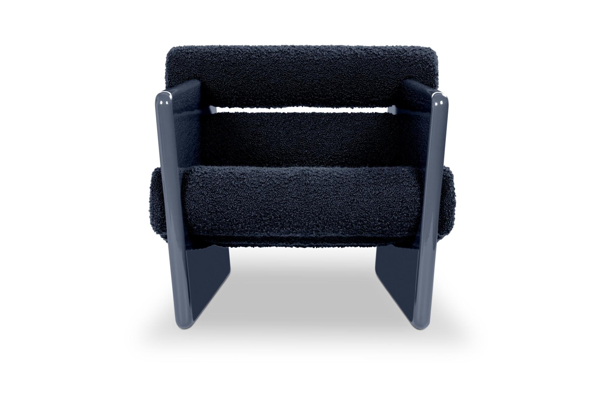 Postmoderne Fauteuil Charles Cormo Indigo par Royal Stranger en vente