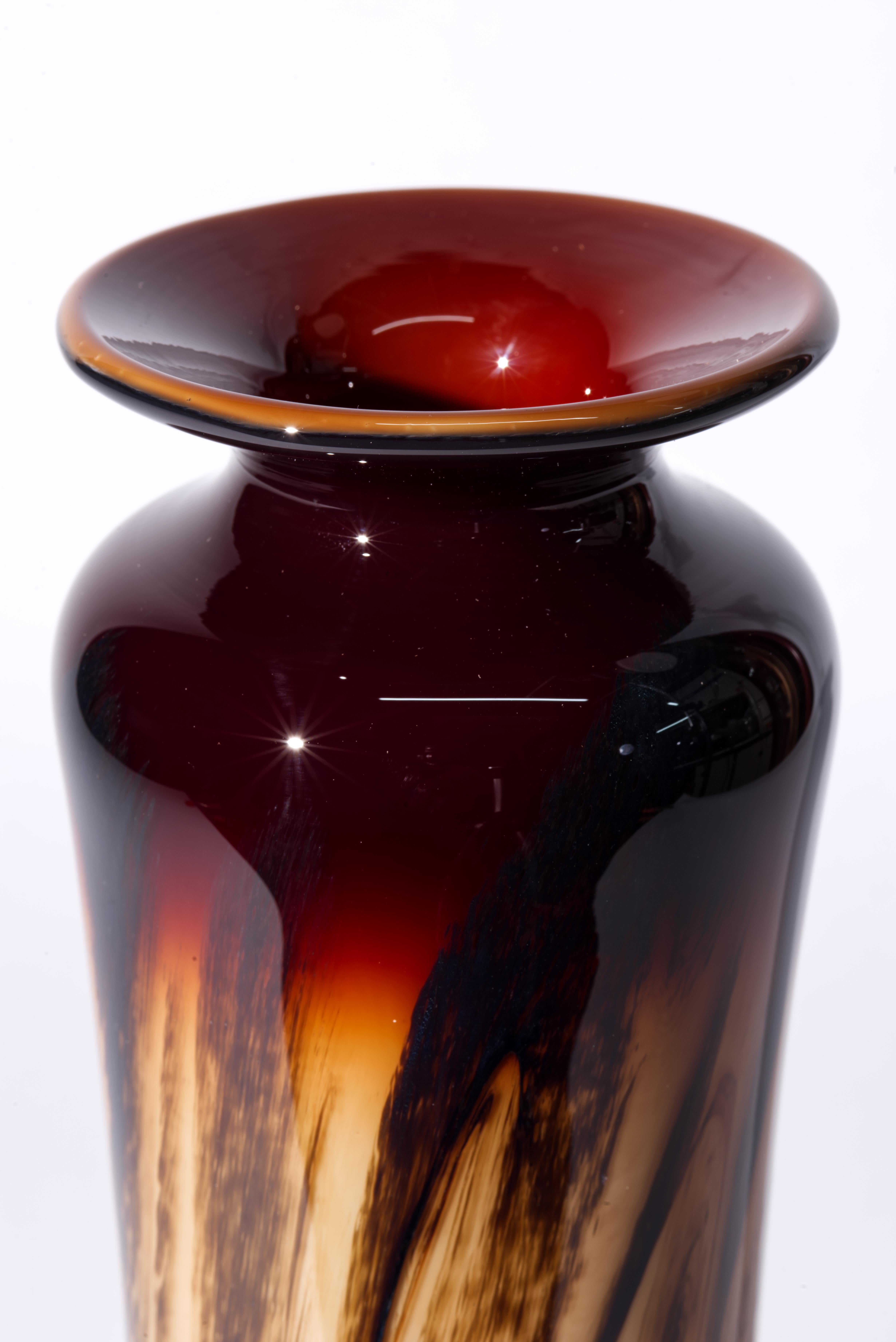 Organico moderno Vaso Charles Correll, Studio americano di vetro artistico 1979 in vendita