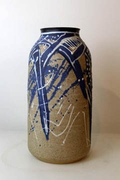 Charles Counts 11 Rare Vase with Blue and White Design