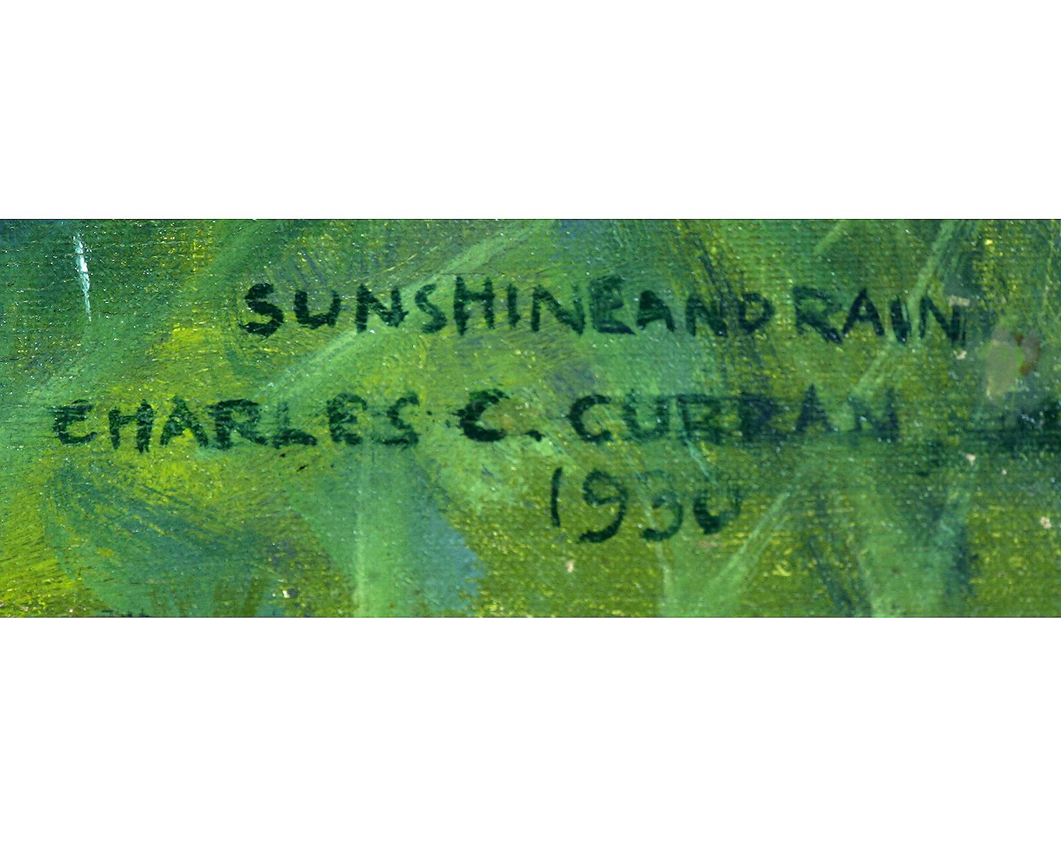 Sonnenschein und Regen, Halbakt Frauen in fröhlichem Moment – Painting von Charles Courtney Curran