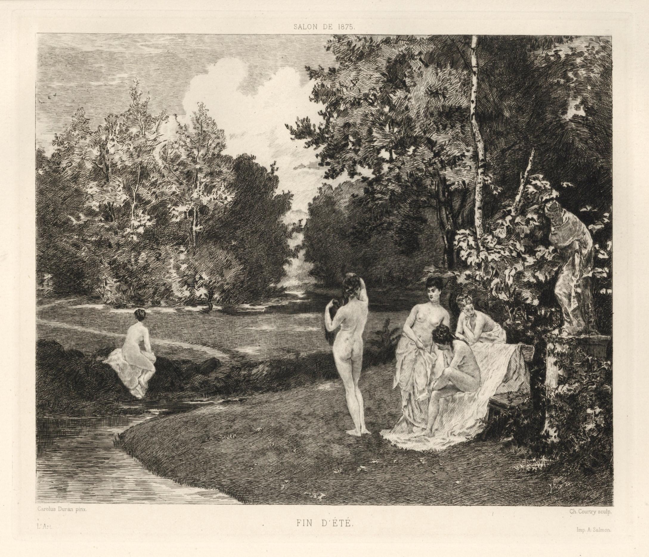 "Fin d'Ete" etching - Print by Charles Courtry