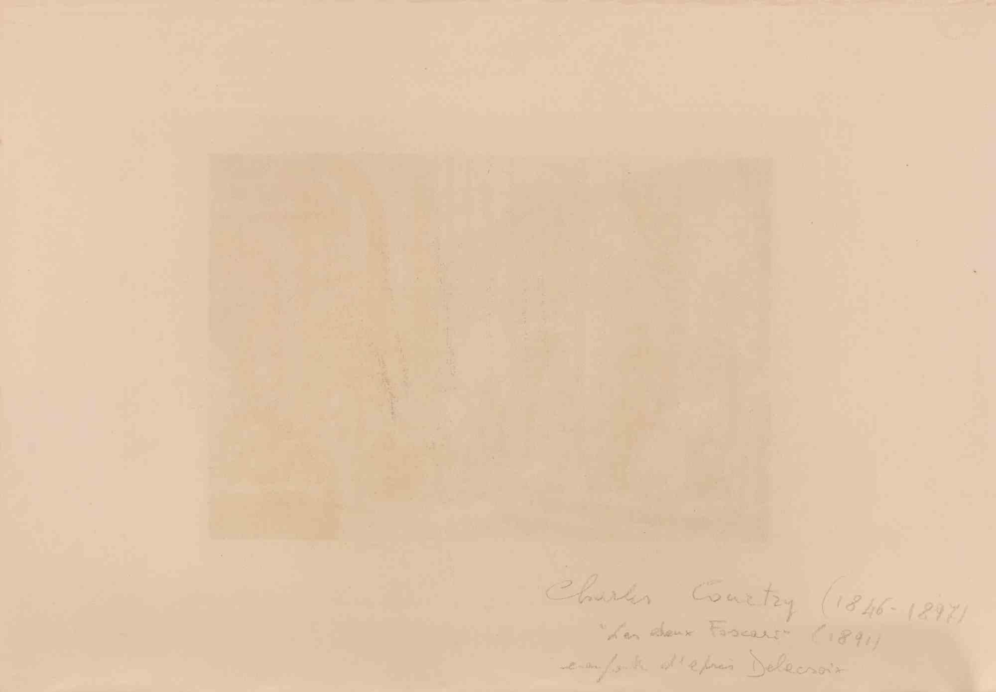 Les Deux Foscari - Etching by Charles Courtry - 1891 For Sale 1