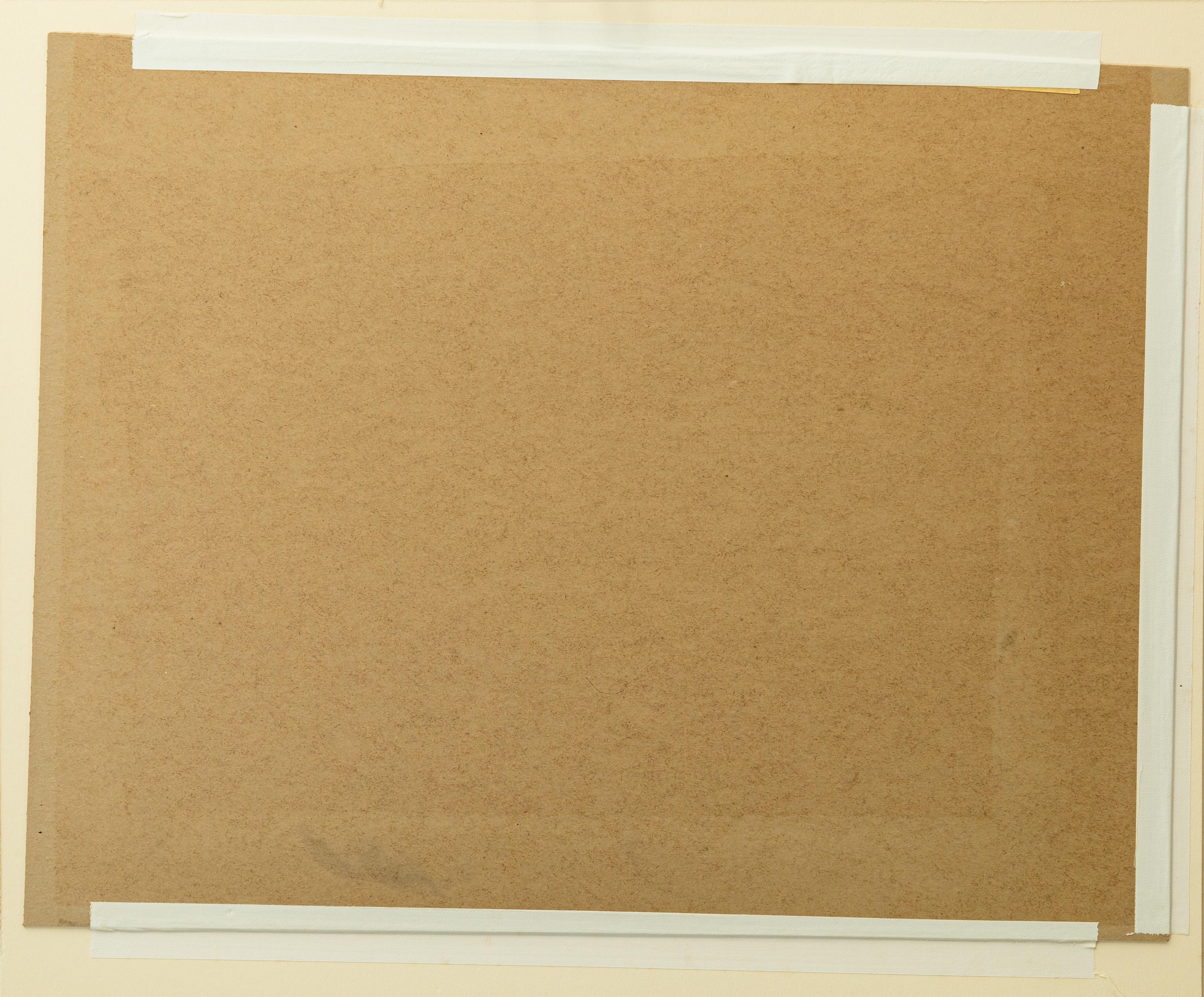 Charles Culver Firmado Ciervo descansando Pintura moderna en acuarela al pastel Años 50 Moderno orgánico en venta