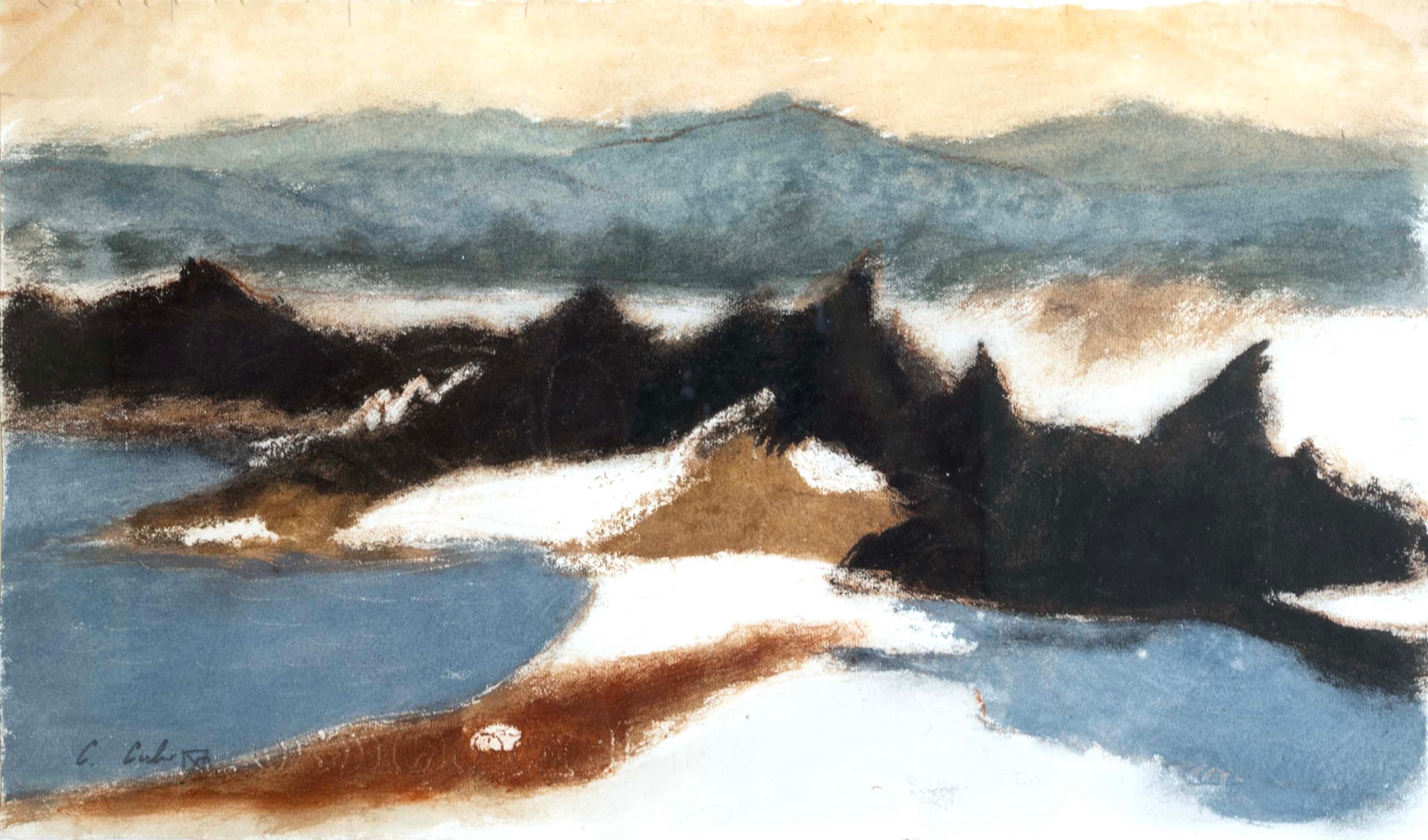 Charles Culver ha firmato un disegno moderno a pastello su carta incorniciato 1950 In condizioni buone in vendita a Keego Harbor, MI