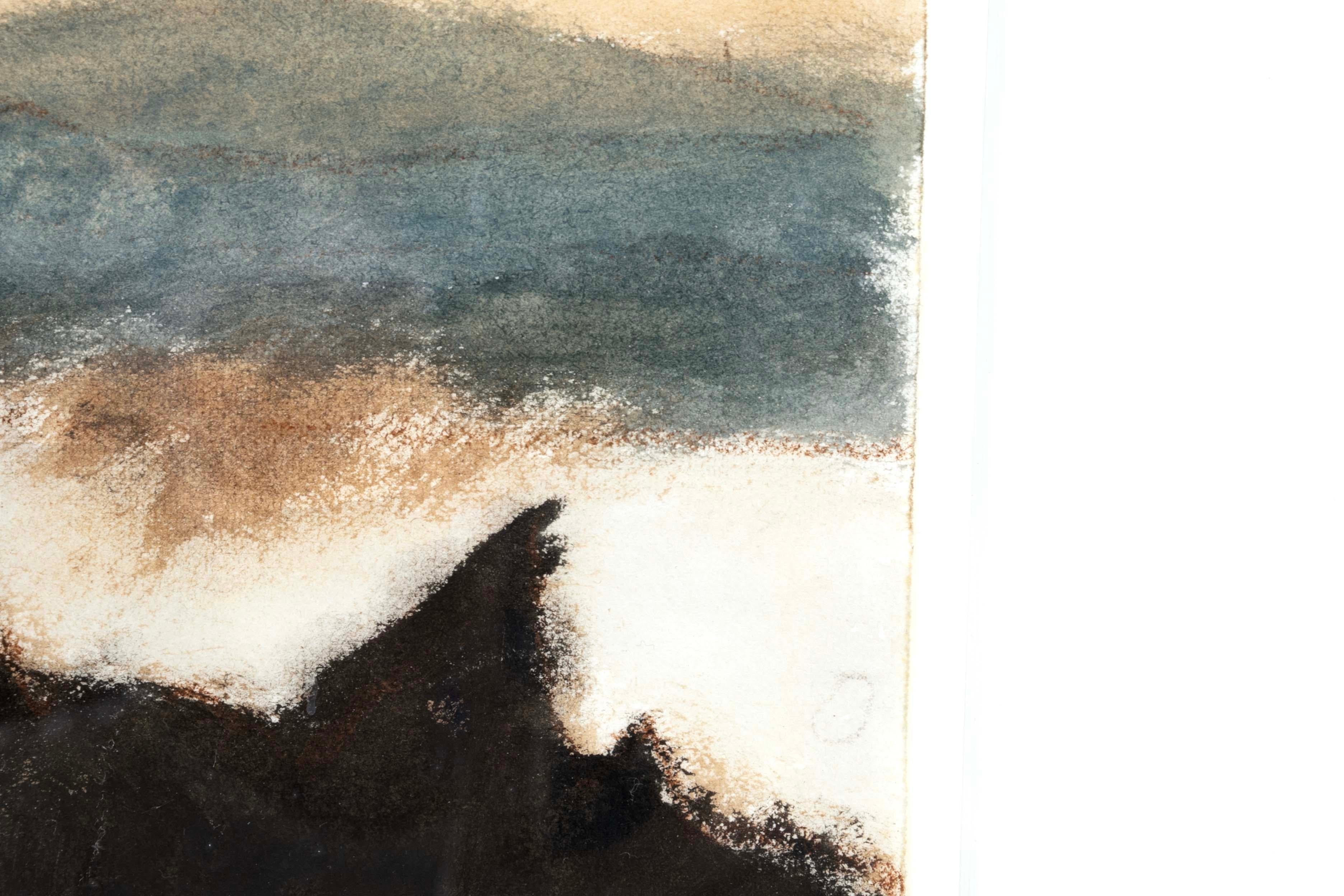Metà XX secolo Charles Culver ha firmato un disegno moderno a pastello su carta incorniciato 1950 in vendita