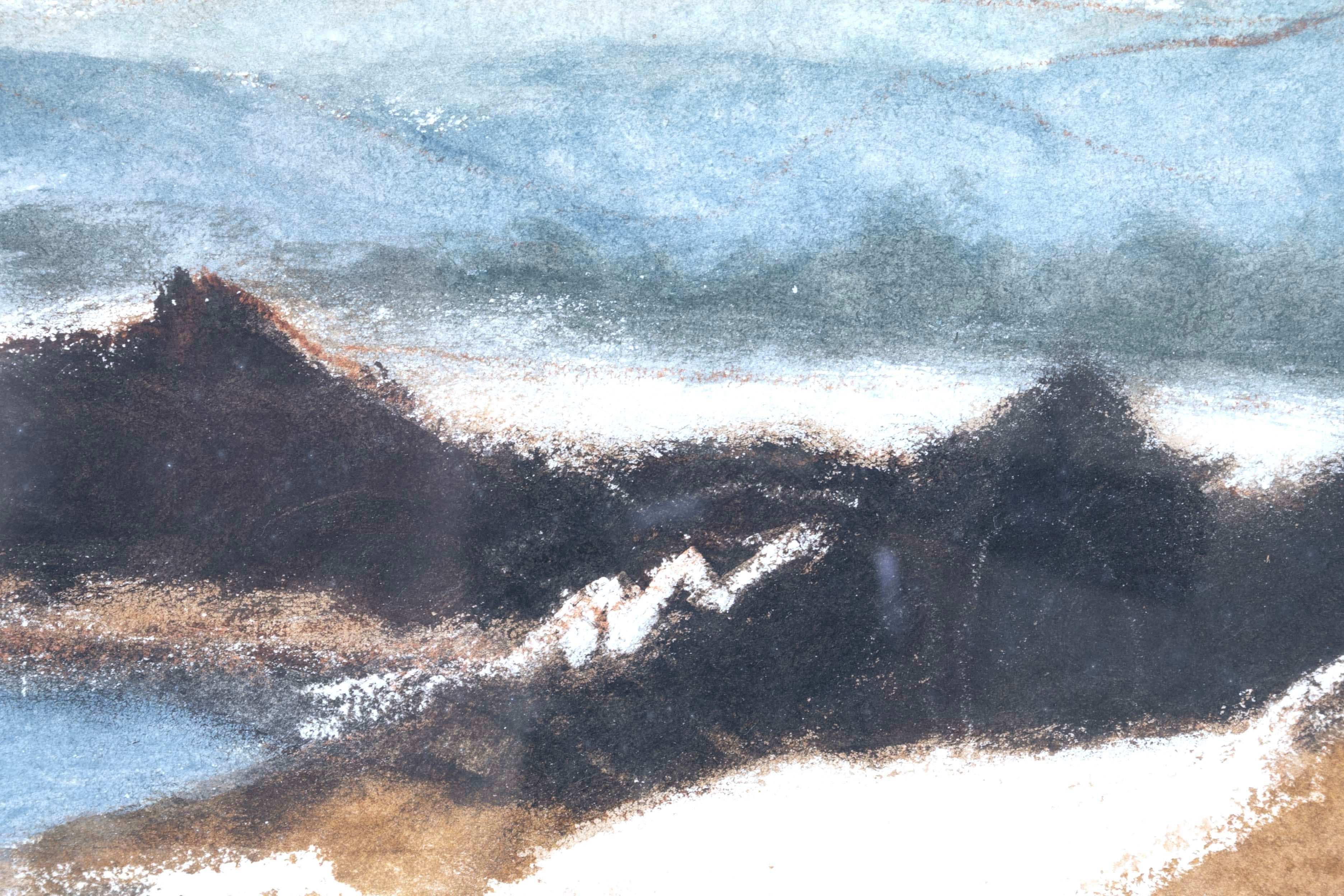 Carta Charles Culver ha firmato un disegno moderno a pastello su carta incorniciato 1950 in vendita
