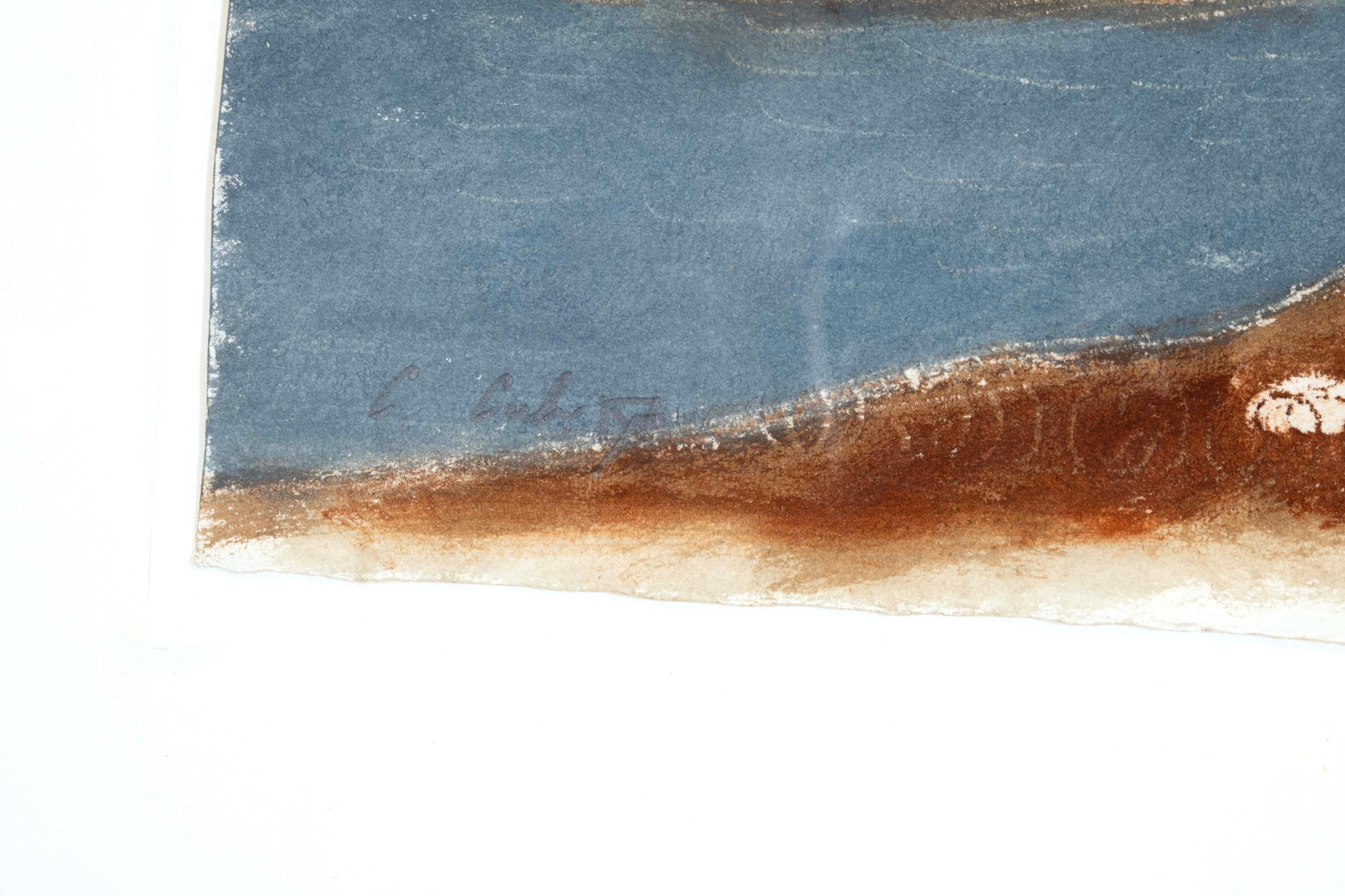 Charles Culver ha firmato un disegno moderno a pastello su carta incorniciato 1950 in vendita 1