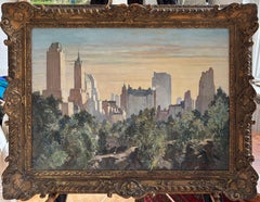 Charles Cundall, Modern British, oil painting of Central Park, New York