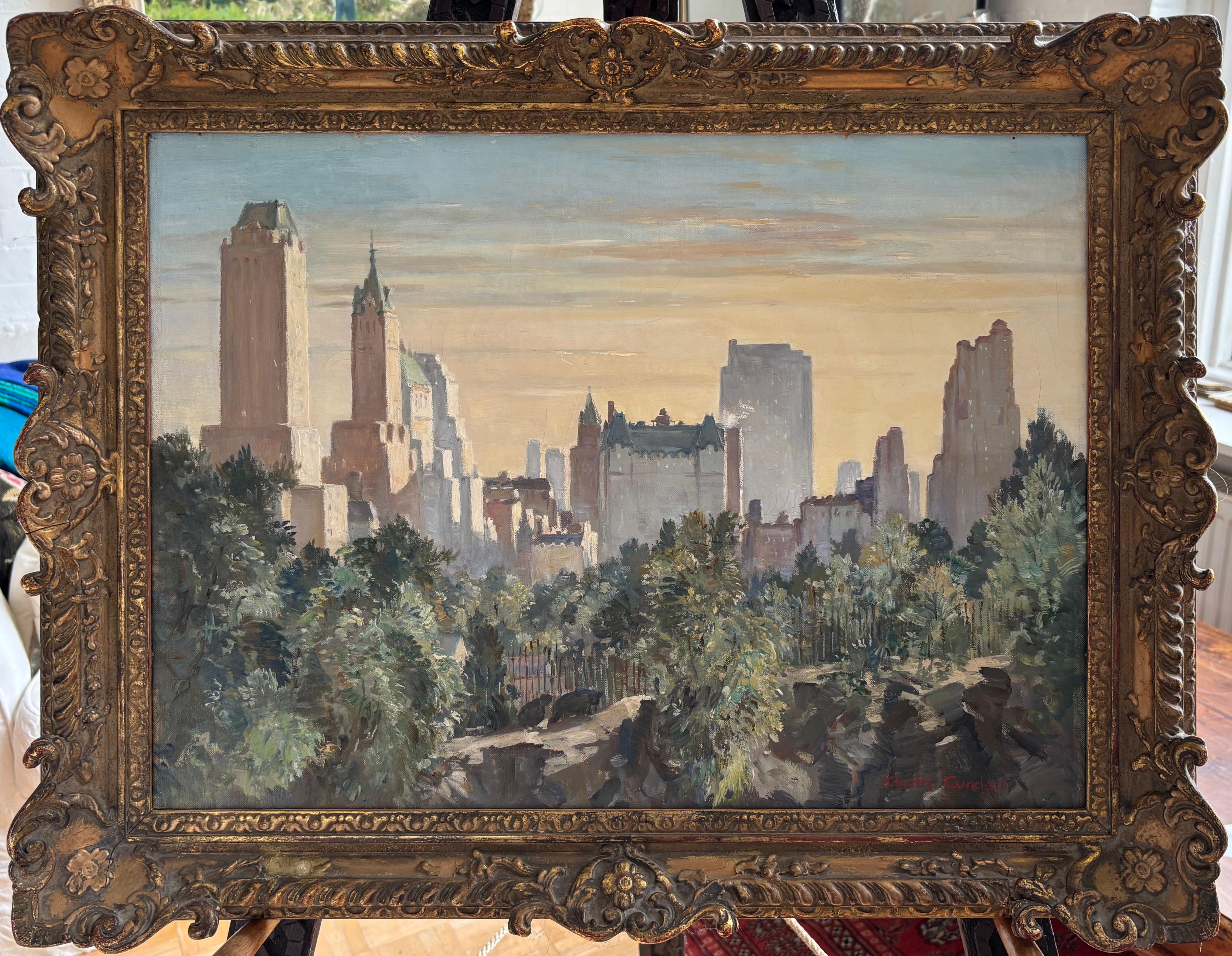Charles Cundall, Modern British, Ölgemälde des Central Park, New York