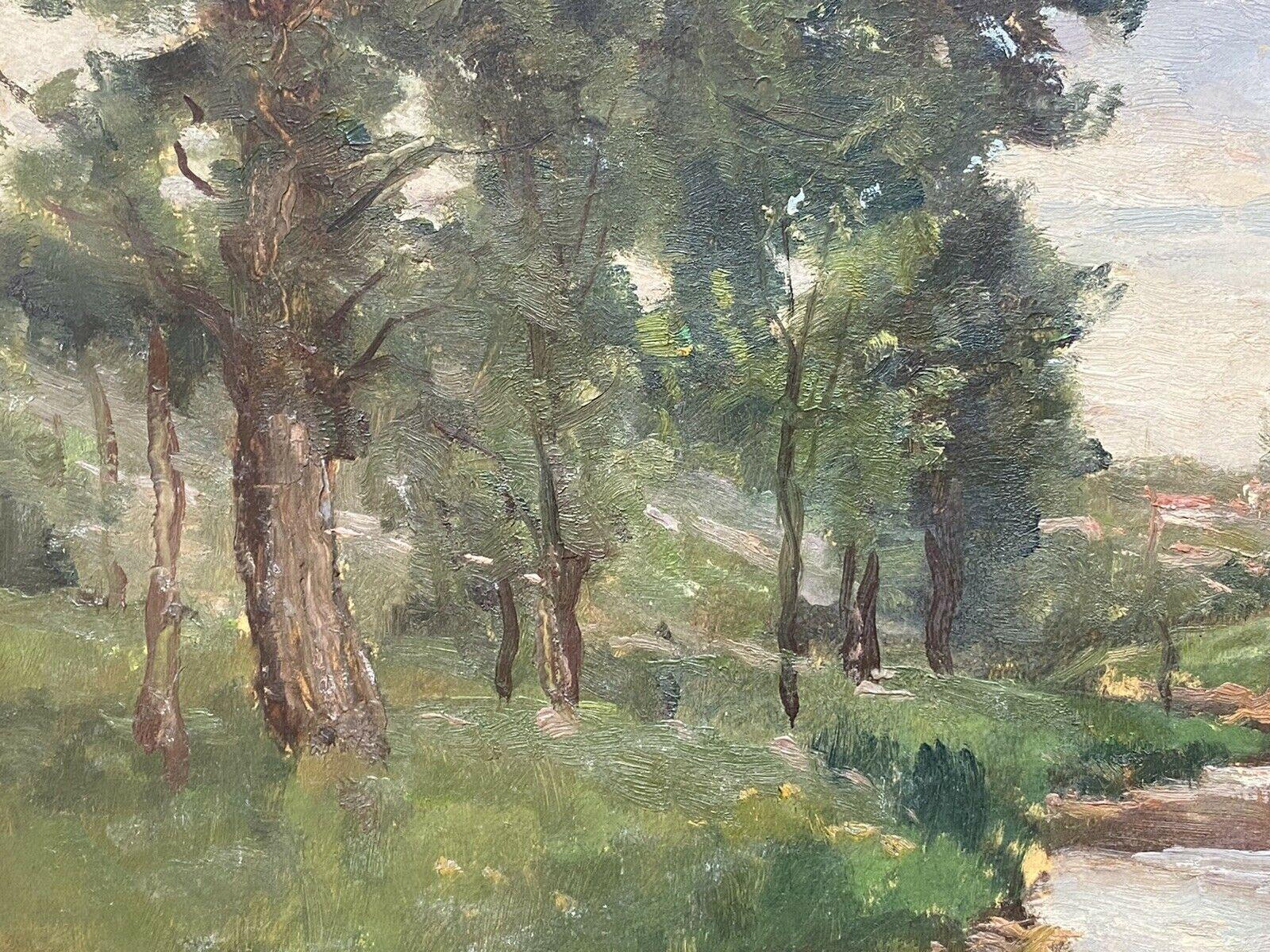 CURTELIN (FRENCH 1859-1912) EN PLEIN AIR IMPRESSIONIST OIL - RIVER LANDSCAPE - Impressionist Painting by CHARLES CURTELIN (FRENCH 1859-1912