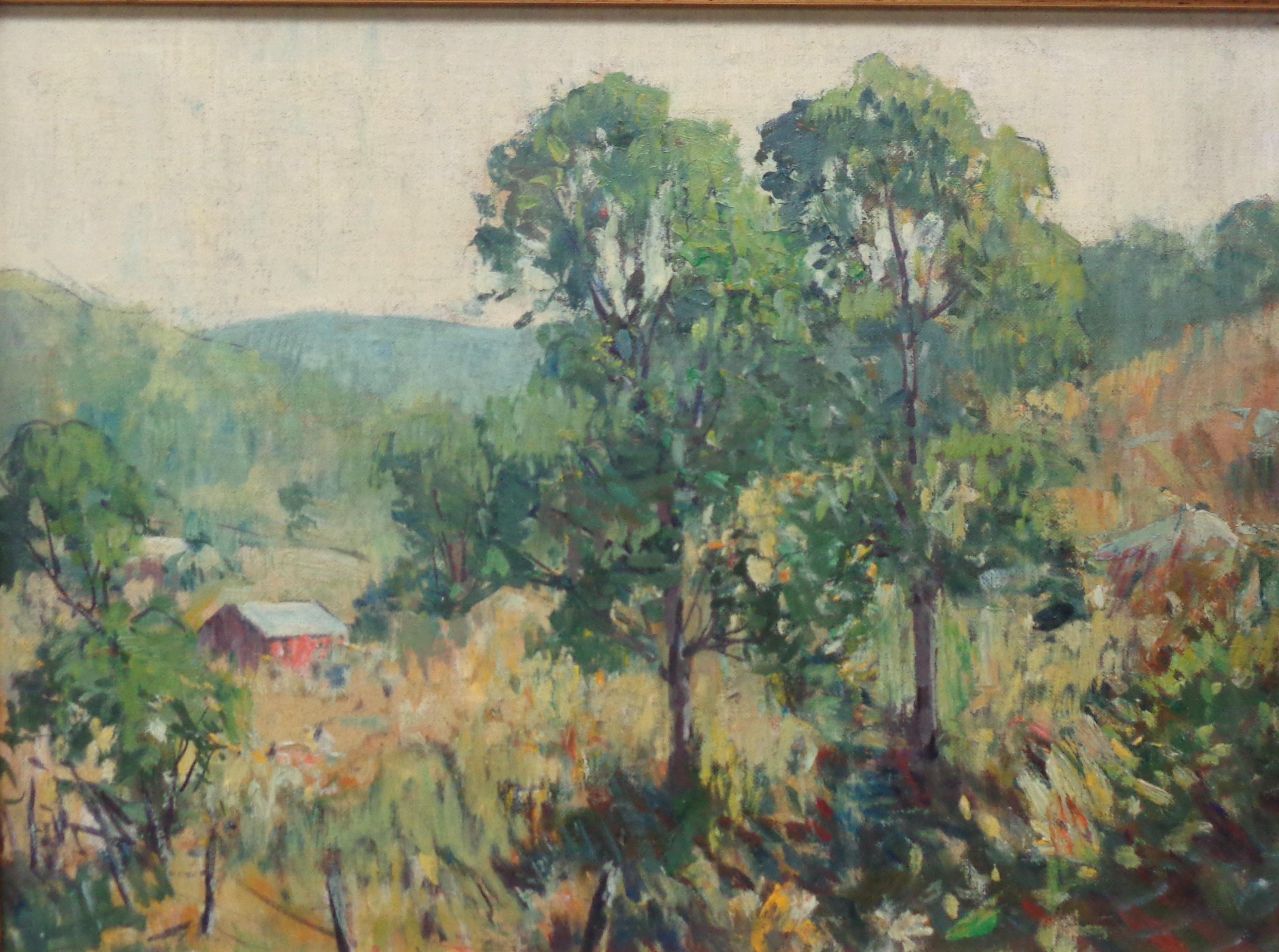 Artista impressionista americano Charles Curtis Allen NA Due alberi Pittura ad olio in vendita 1