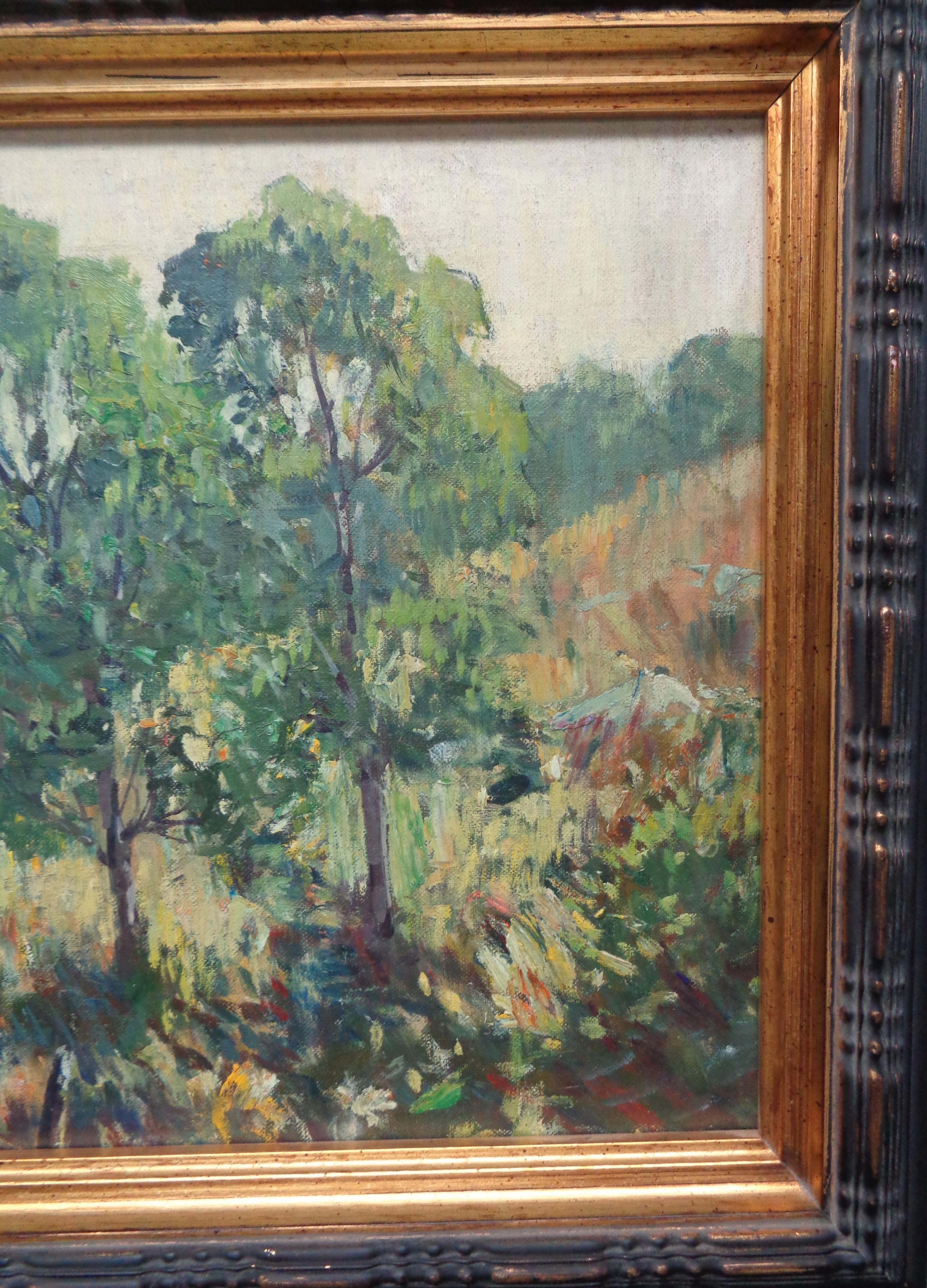 Artista impressionista americano Charles Curtis Allen NA Due alberi Pittura ad olio in vendita 4