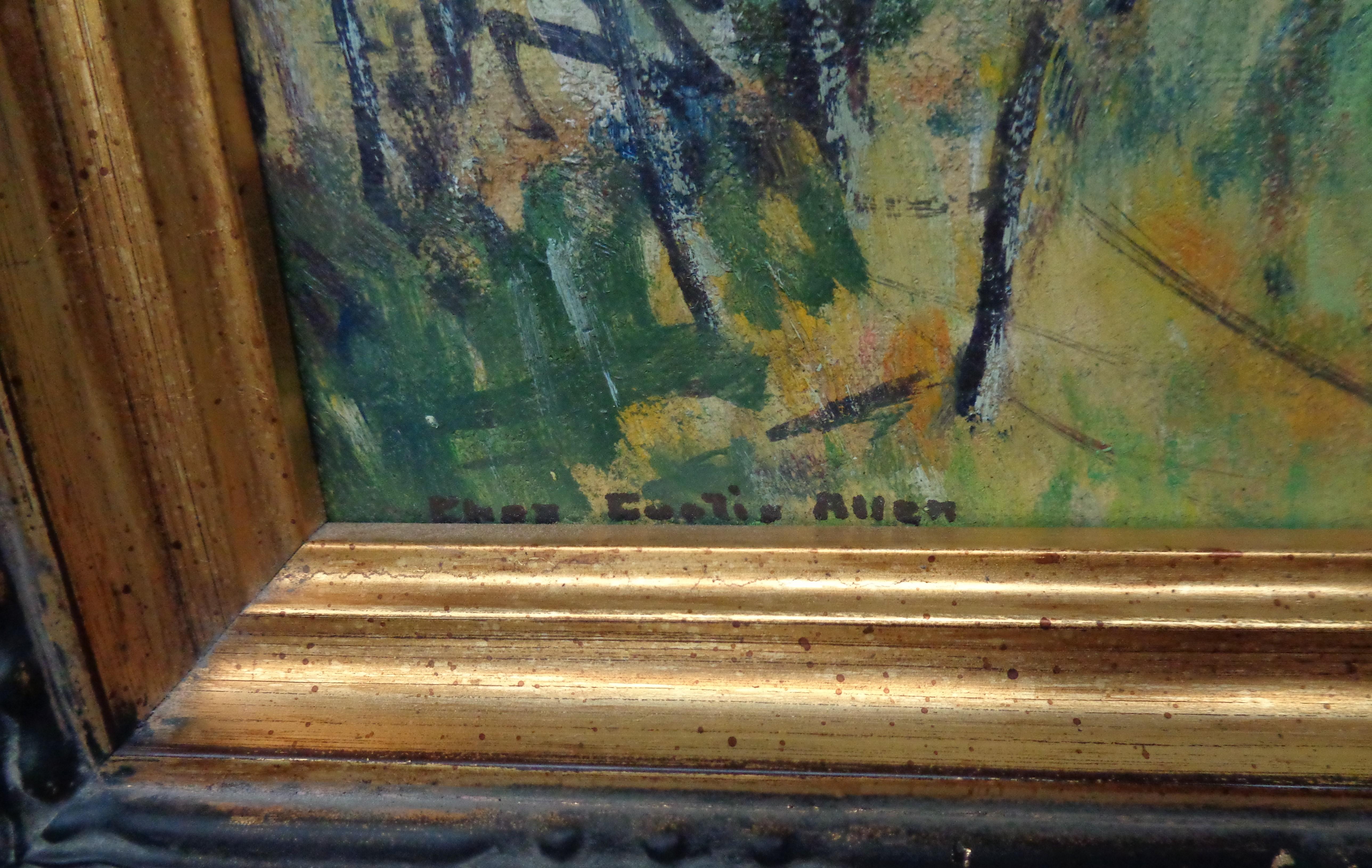 American Impressionist Artist Charles Curtis Allen NA Two Trees Oil painting For Sale 5