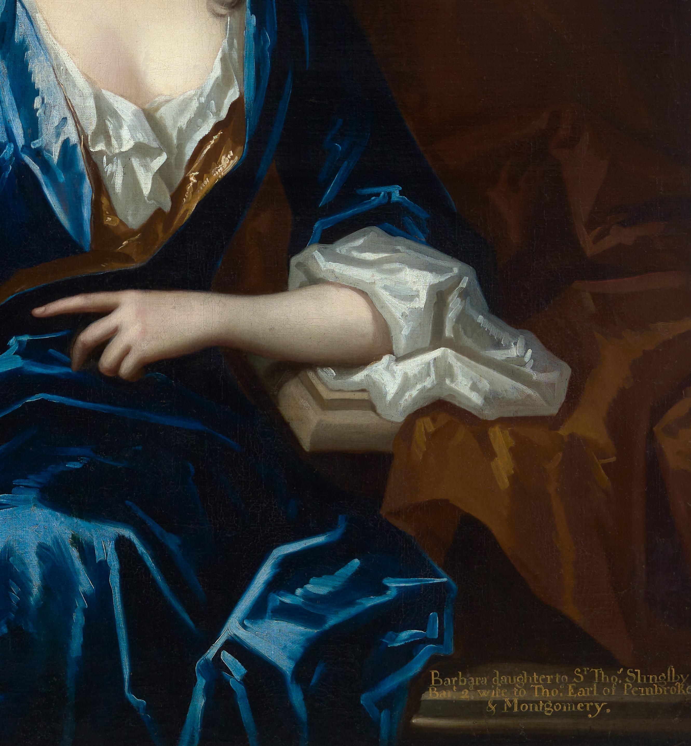 Porträt einer Dame, Barbara Herbert, Gräfin von Pembroke um 1708, großes Gemälde im Angebot 2