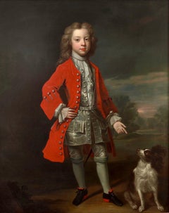 English 18th century portrait of a young boy with a spaniel