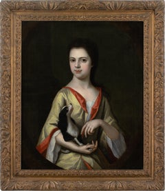 Charles D'Agar (Círculo), Retrato de una joven con un Spaniel