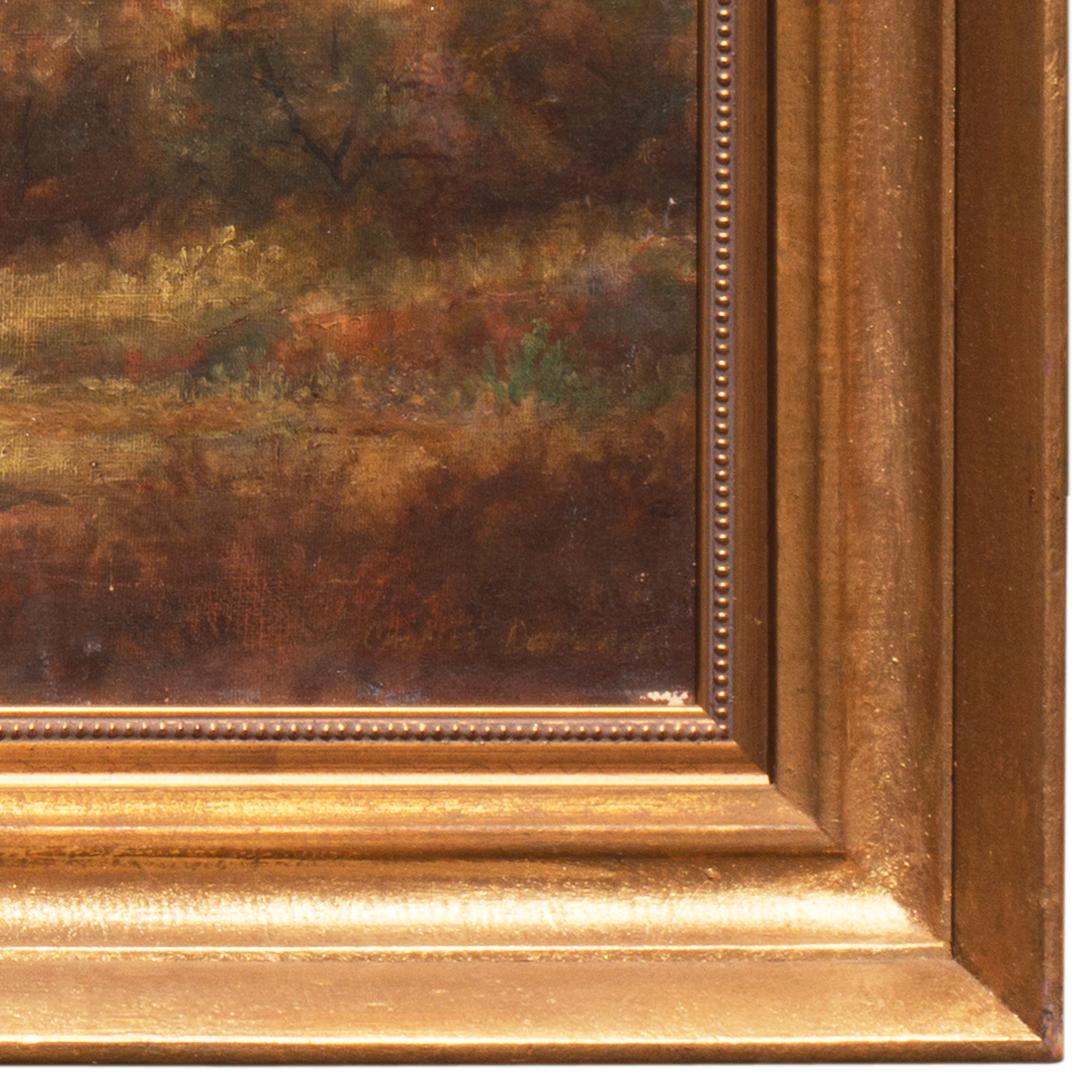 « The Mid-day Rest », huile de paysage américain occidental, Who Was Who in American Art - Marron Animal Painting par Charles Damrow